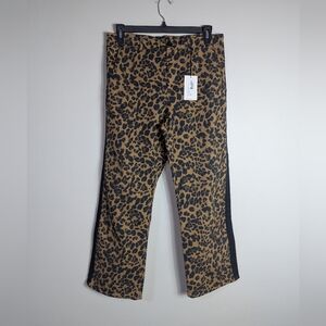 44 NWT Leon & Harper Phil Leopard Camel Pantalon Pants